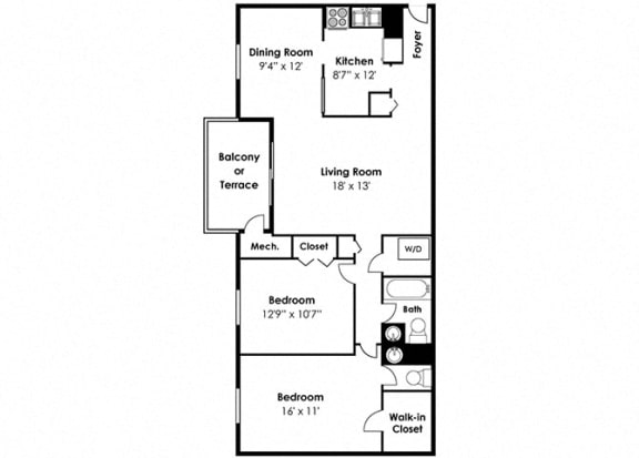 2 Bedroom 1.5 Bath Washer Dryer at Padonia Village Apartments, Maryland