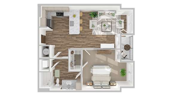 1 bed 1 bath D at The Linden Apartments, Davidson, NC, 28036