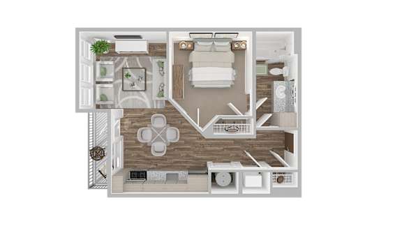 1 bed 1 bath H at The Linden Apartments, Davidson
