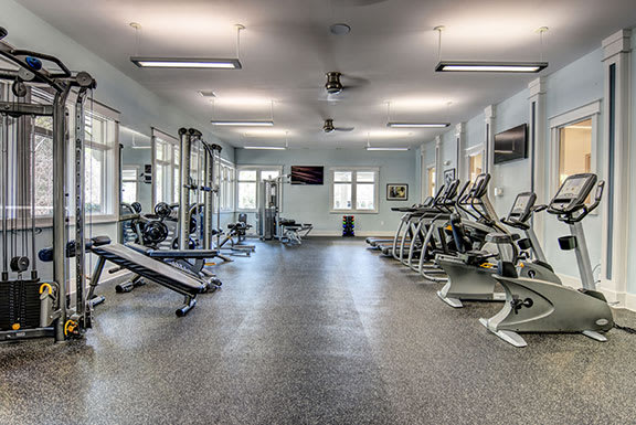 State-Of-The-Art Gym And Spin Studio at The Reserve at Mayfaire Apartments, Wilmington, NC, 28405