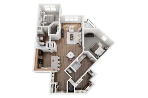 2 Bed 2 Bath 1271 sf Calhoun Floor Plan at Two Addison Place, Pooler, 31322, Georgia