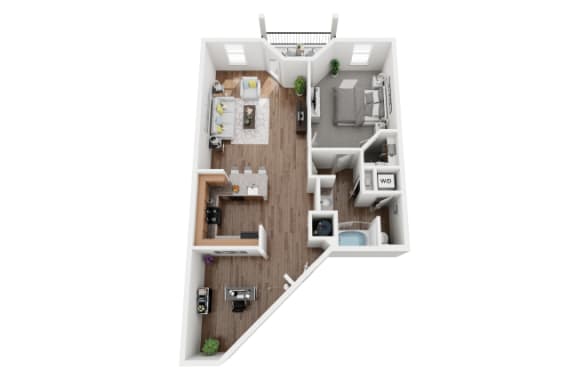 1 Bed 1 Bath 1018 sf Columbia Floor Plan at Two Addison Place, Pooler, Georgia