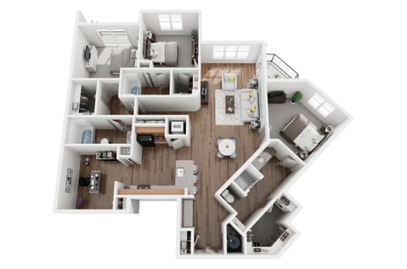3 Bed 3 Bath 1757 sf Monterey Floor Plan at Two Addison Place, Pooler, 31322, Georgia