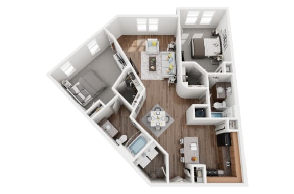 2 Bed 2 Bath 1157 sf Pulaski Floor Plan at Two Addison Place, Pooler, Georgia