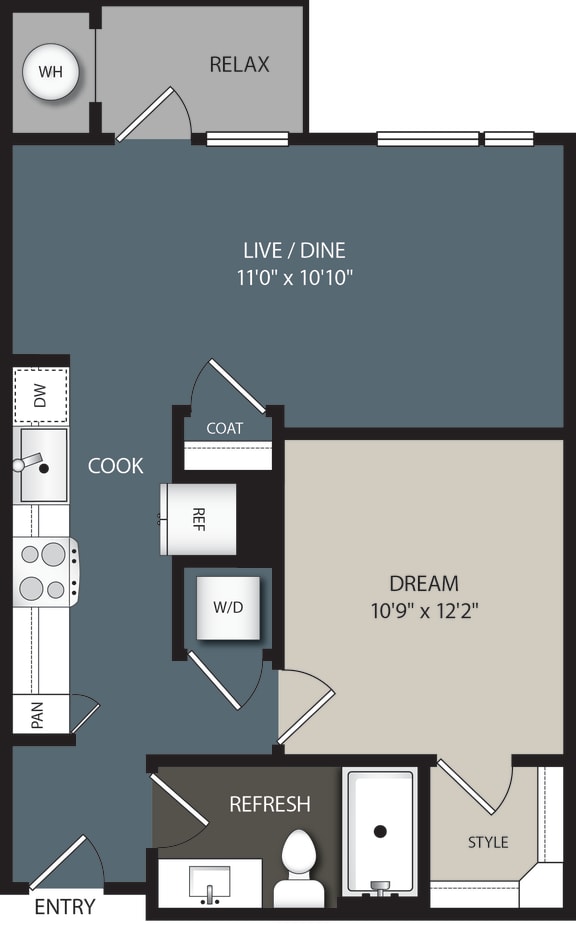 A2 Floor Plan  at Encore at Boulevard One, Denver, CO, 80230