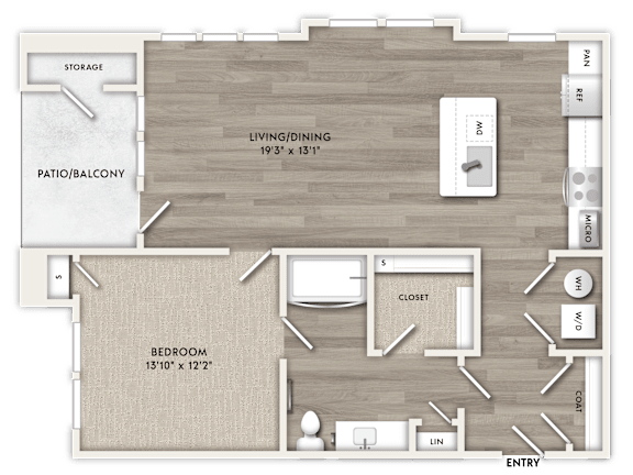 A floor plan of a house with a living room, dining room, bedroom, and bathroom.