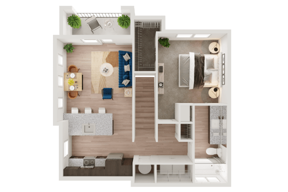 Example Floor Plan Layout at Ironridge's Apartments in San Antonio, TX