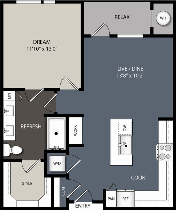 A4 Floor Plan at Encore at Boulevard One, Denver, CO