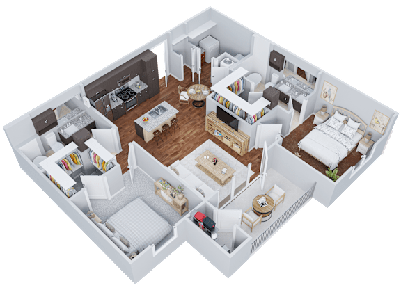 Two Bedroom, Two Bath