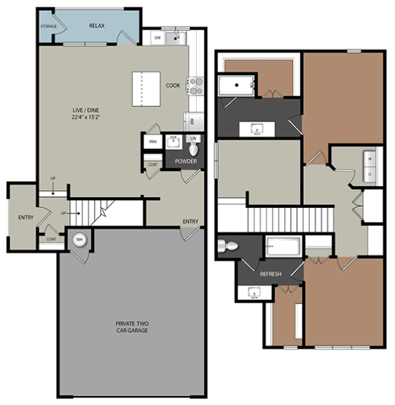 B4 Floor Plan Layout at Ironridge's Apartments in San Antonio, TX