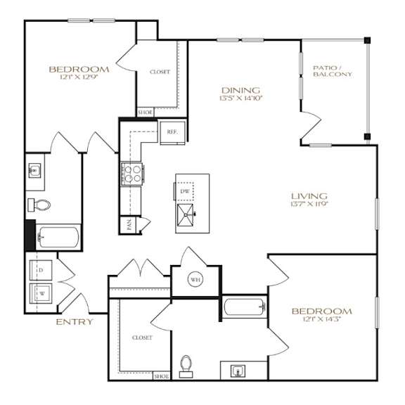 A black and white image of a house floor plan.