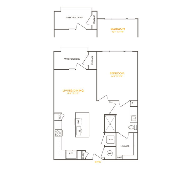 a diagram of a floor plan and a plan of a building with blue and red