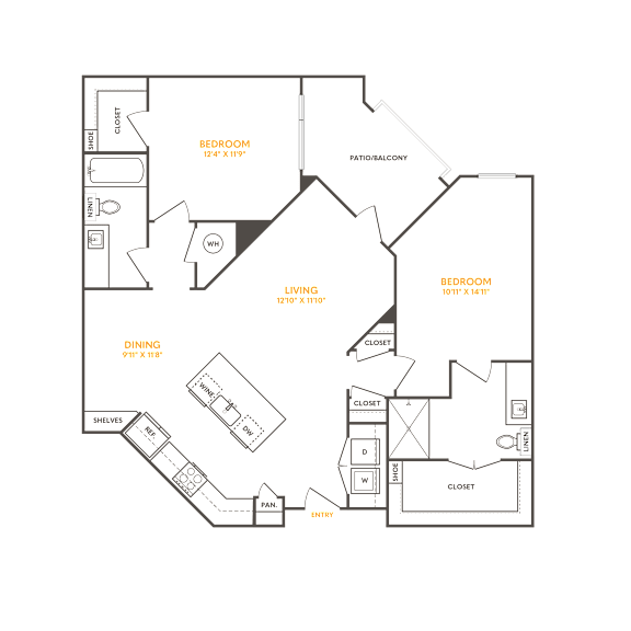 a plan of the floorplan of the unit