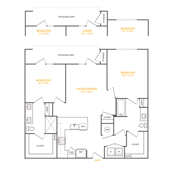 the floor plan for the apartment