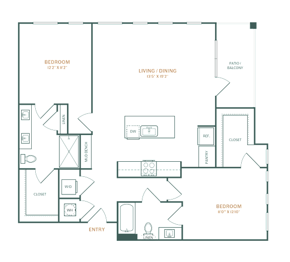 a blueprint of a floor plan of an apartment