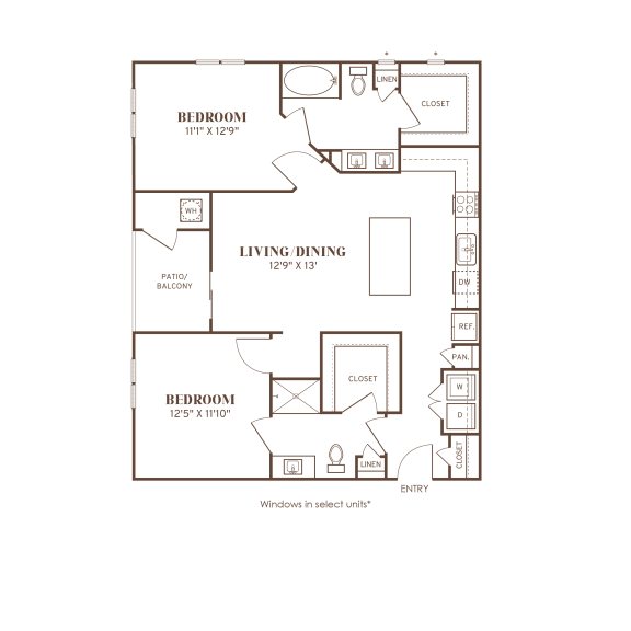 a floor plan of a bedroom apartment