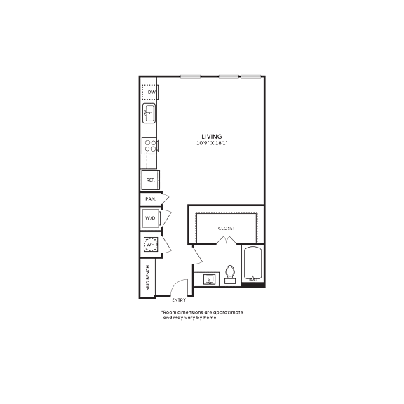 A floor plaSoutherly at LoSo Apartment S6