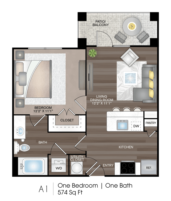 a1 example floor plan of an apartment at the atwater clear lake