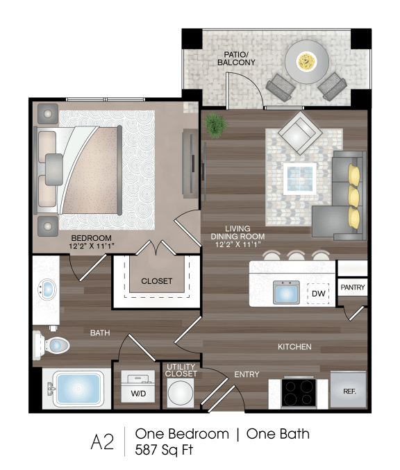 a2 example floor plan of an apartment at the atwater clear lake