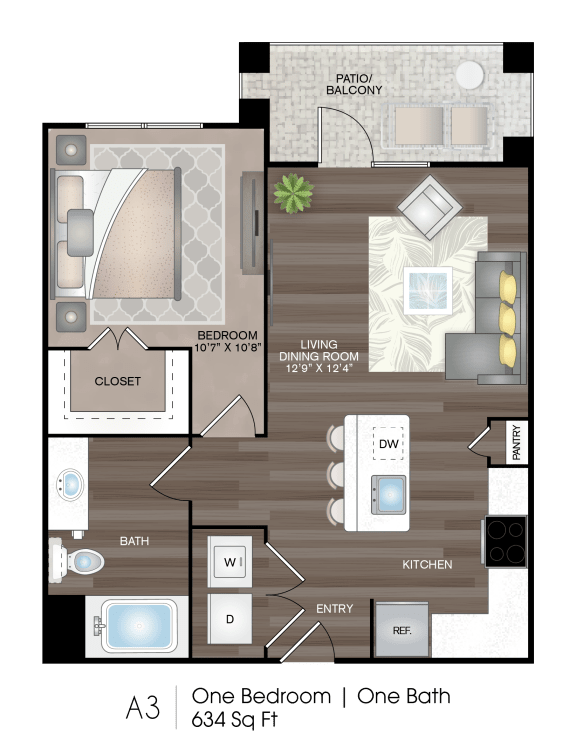 a3 example floor plan of an apartment at the atwater clear lake