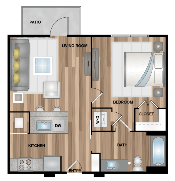 a floor plan of a room with a bedroom and a living room