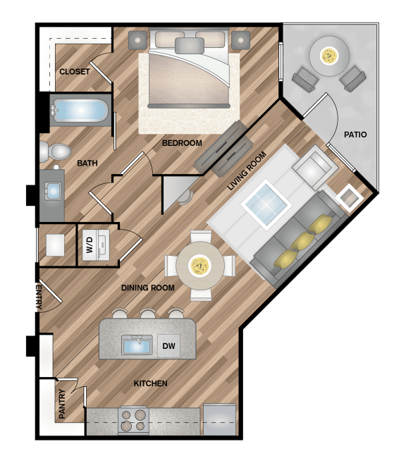 a floor plan of a home with a bedroom and a living room