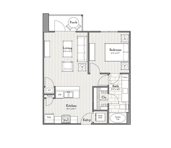 One Bedroom, One Bath