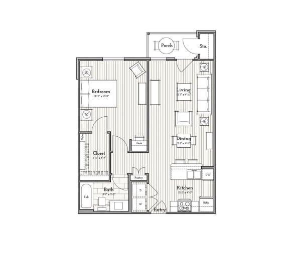 One Bedroom, One Bath