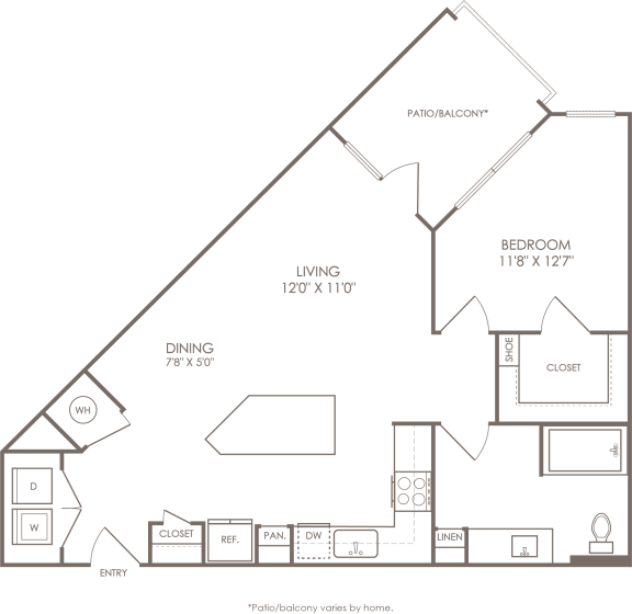 a diagram of the layout of a house with a line drawn on it