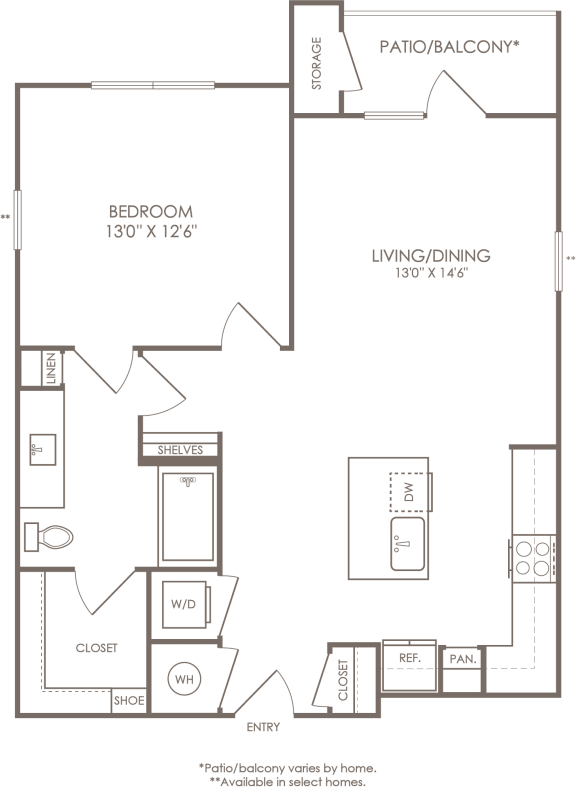 a floor plan of a 1 bedroom apartment apartments for rent
