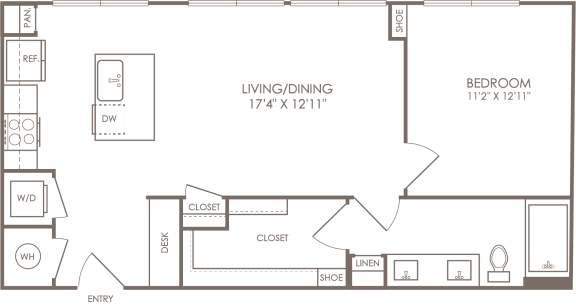 a floor plan of a living room with a bedroom and a dining room