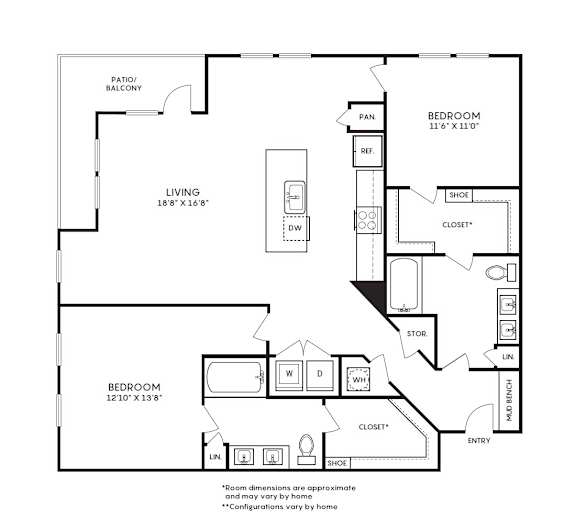 A black and white image of a house floor plan.