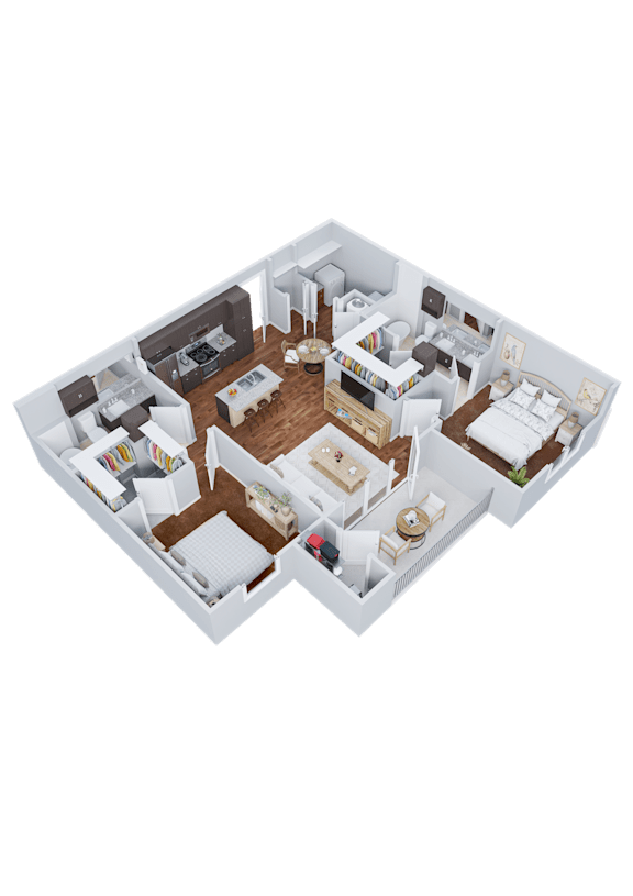 Two Bedroom, Two Bath