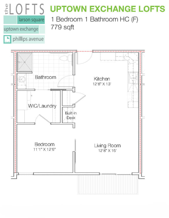 the floor plan of uptown exchange lofts