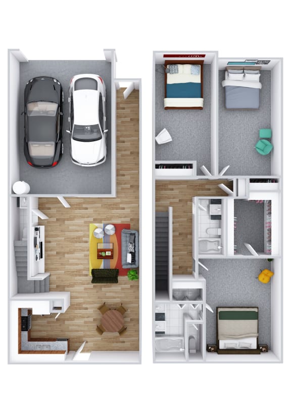 Floor Plan  a floor plan of a house with a garage and a car