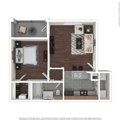 Floor Plan  1 bed 1 bath at Rosemary Apartments, Conroe, TX