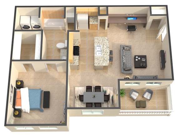 A2 Floor Plan at Ashley House, Katy, TX, 77450