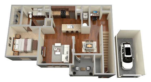 A3 - 1 Bed 1 Bath Floor Plan at Stone Lake, Grand Prairie, 75050