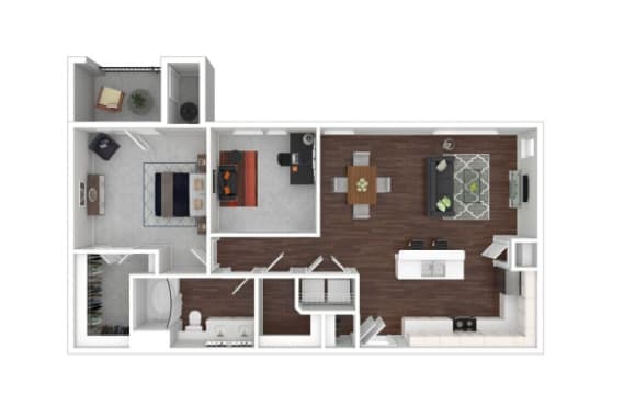 1 Bed 1 Bath with study Floor Plan at Radius on Grove, Austin, TX