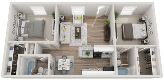 Alder Floor Plan at Hackberry Ranch Apartments, Clute, Texas
