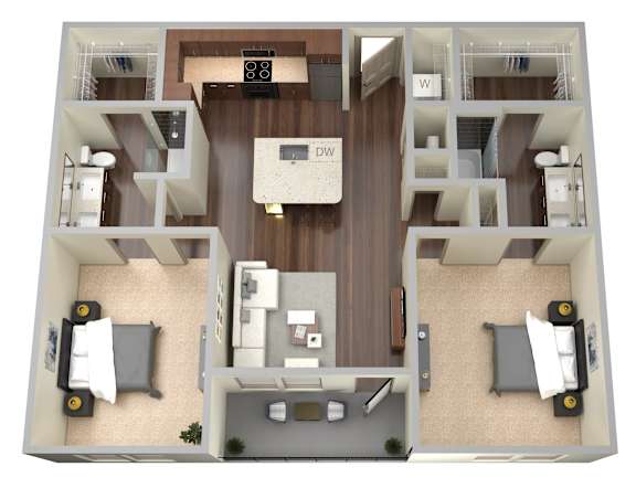 2 bed 2 bath at Aviator West 7th Apartments , Fort Worth, 76107