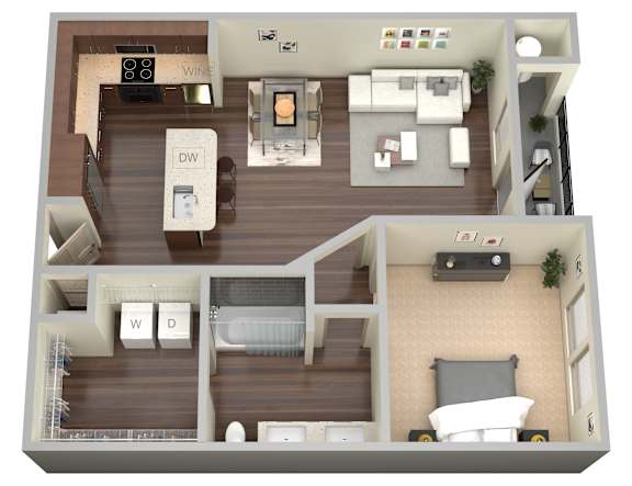 1 bed 1 bath K at Aviator West 7th Apartments , Fort Worth