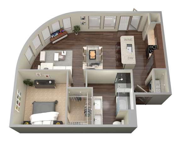 1 bed 1 bath S at Aviator West 7th Apartments , Texas