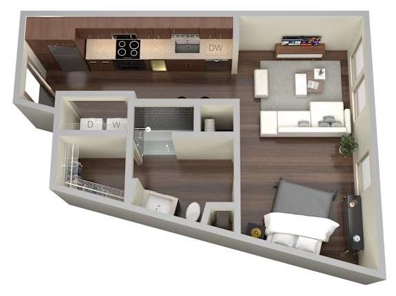 1 bed 1 bath B at Aviator West 7th Apartments , Fort Worth, 76107