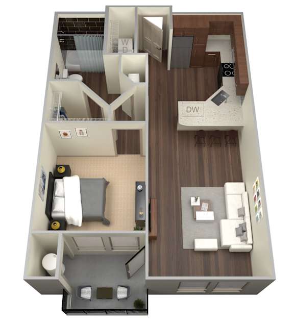 1 bed 1 bath E at Aviator West 7th Apartments , Texas