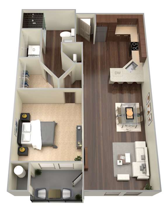 1 bed 1 bath F at Aviator West 7th Apartments , Texas 76107