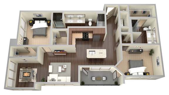 2 bed 2 bath C at Aviator West 7th Apartments , Texas