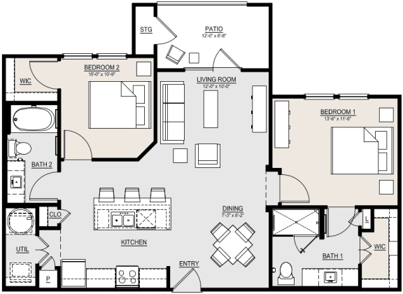 B1 Floor Plan at McCarty Commons, Texas, 78666