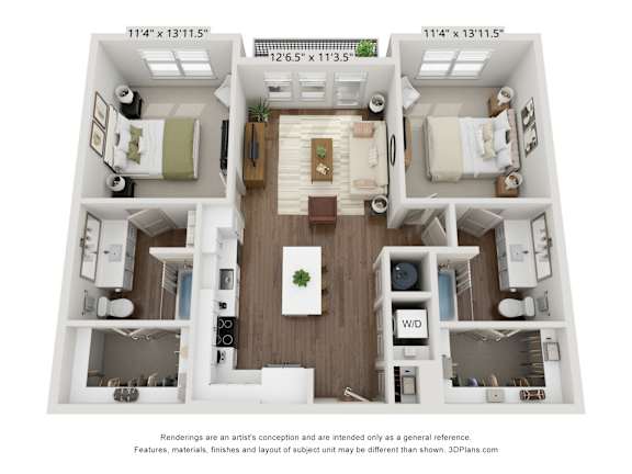 Floor Plan  B1 floor plan at Kessler, Fort Worth, TX, 76137