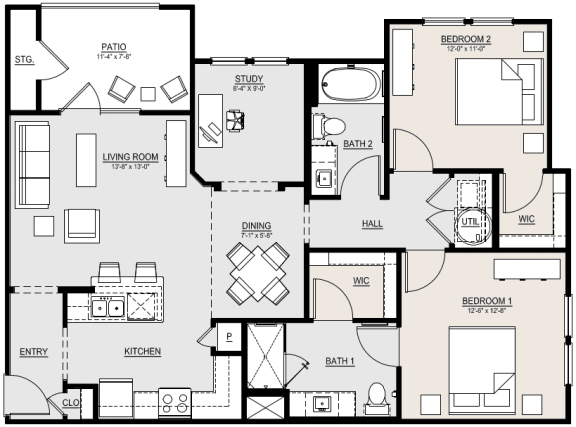 B3 Floor Plan at McCarty Commons, San Marcos, TX